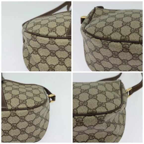 GUCCI GG Supreme Web Sherry Line Bag PVC Beige Gold - Picture 16 of 16